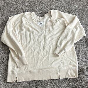 Aerie Cream V-Neck Sweater